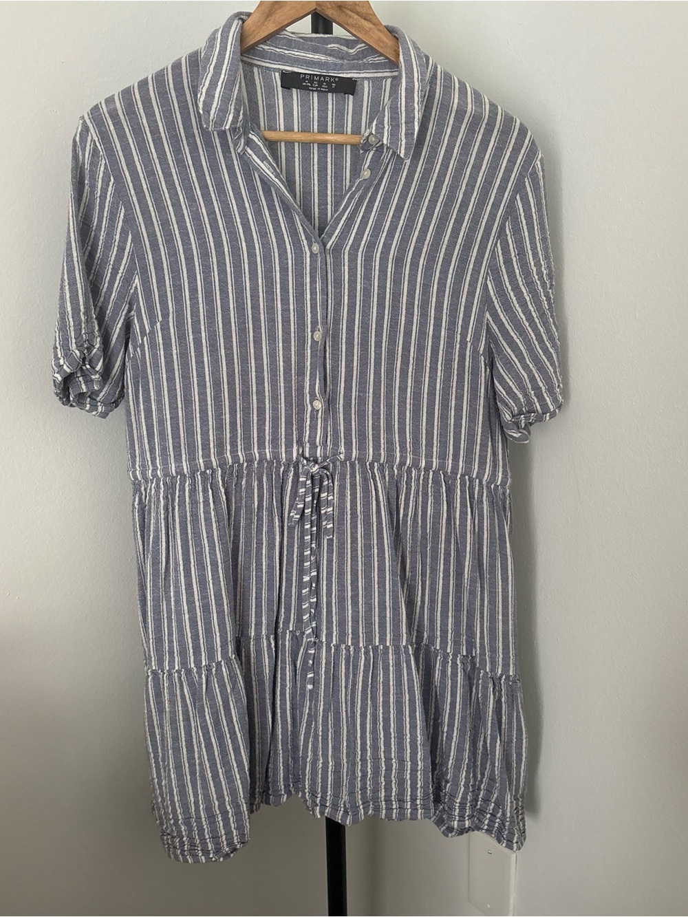 Primark Navy & White Striped Shirt Dress